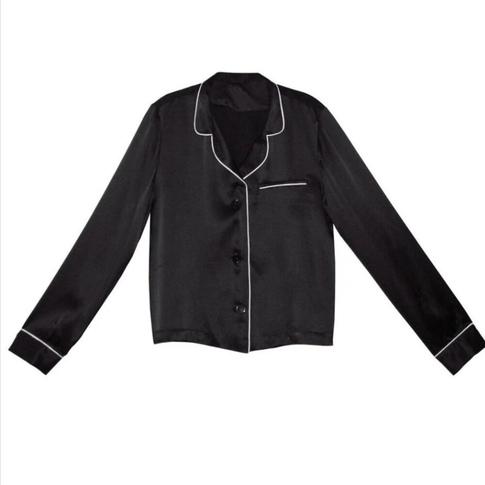 Fleur du Mal Silk Pajama Top